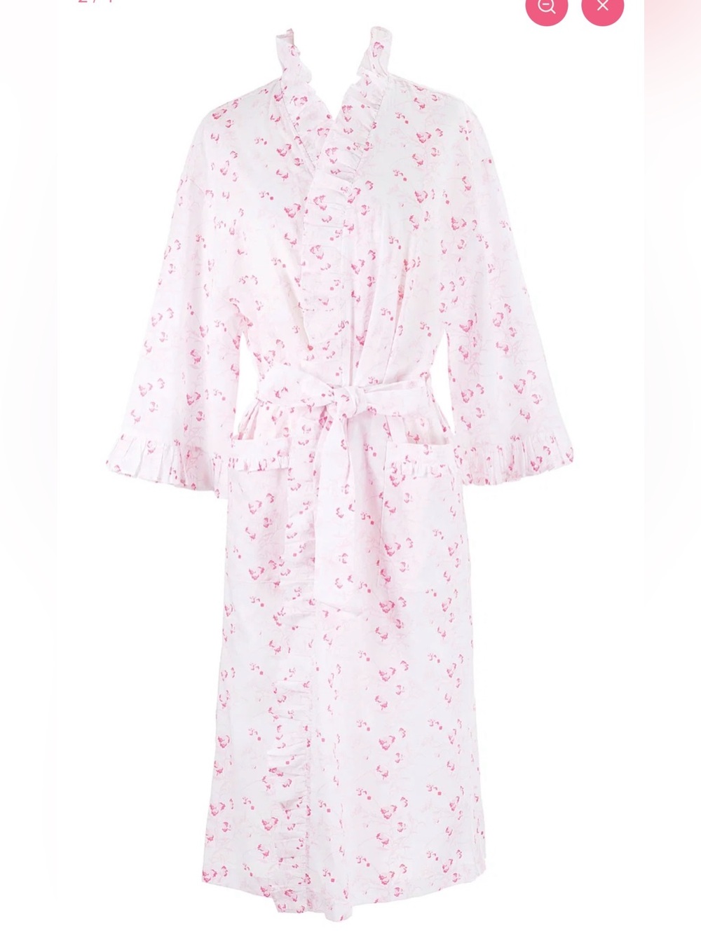 Lenora Lily Women's Pink Floral Cotton Robe - Lightweight